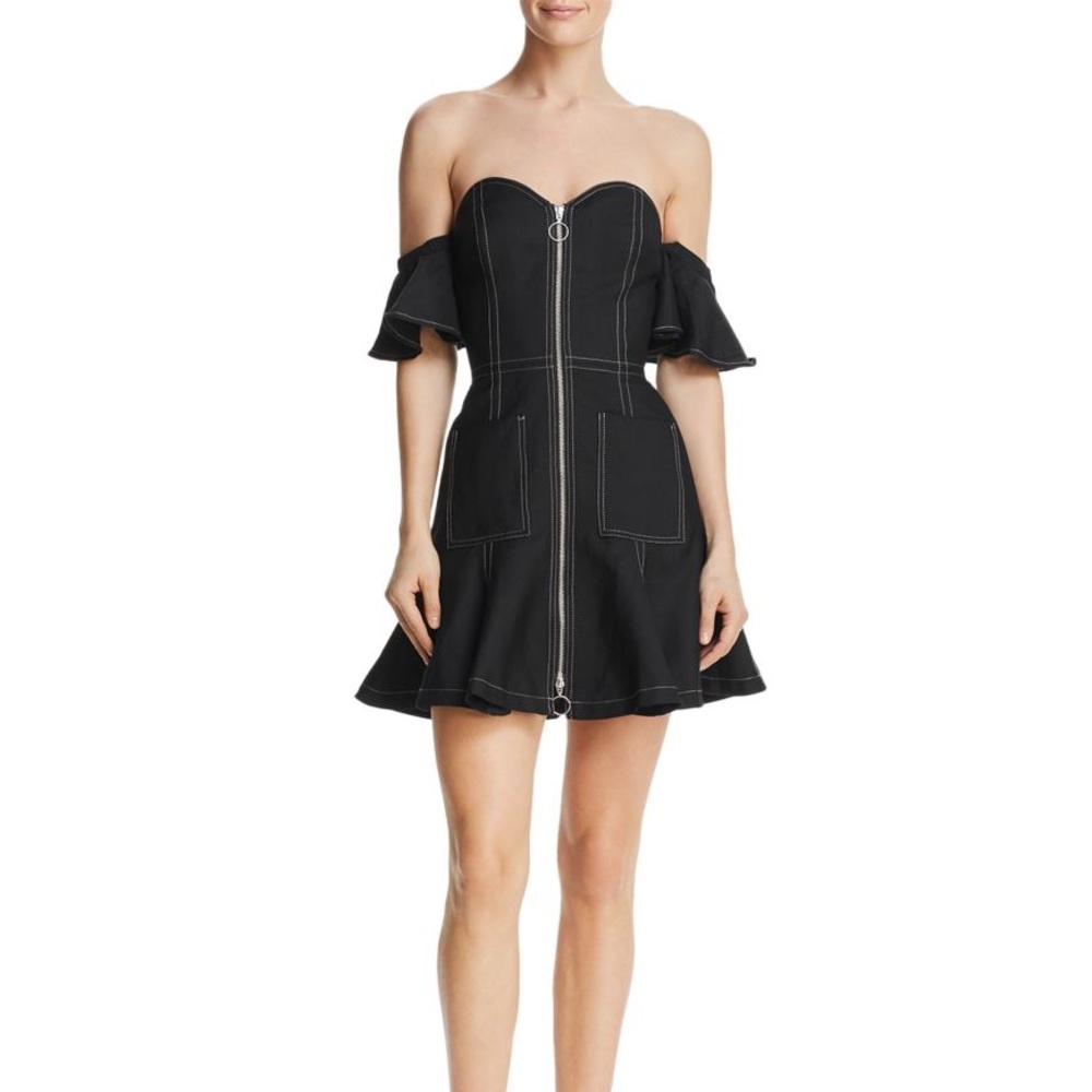 C/MEO Collective Get Right OTS Mini Dress - Black